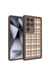 Galaxy S23 Ultra Kılıf Kamera Korumalı Baskılı Arka Yüzey NVTH Klas Kapak - Açık Kahve