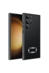 Galaxy S23 Ultra Uyumlu Kamera Korumalı Logo Gösteren NVTH Omega Kılıf-Siyah