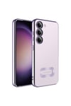 Galaxy S23 Uyumlu Kamera Korumalı Logo Gösteren NVTH Omega Kılıf-Lila