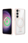 Galaxy S23 Uyumlu Magsafe Wireless Şarj Özellikli Silikon NVTH Ege Kılıf-Pembe