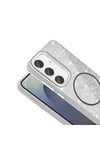 Galaxy S24 FE Kılıf Magsafe Şarj Özellikli Parlayan Simli NVTH Okso Kapak - Derin Mor