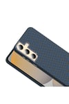 Galaxy S24 Plus Kılıf M-safe Şarj Özellikli Karbon Fiber Görünümlü NVTH Gros Kapak - Siyah-Lacivert