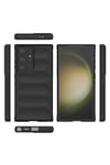 Galaxy S24 Ultra Kılıf Esnek TPU Oyuklu Arka Yüzey Tasarımlı NVTH Etnik Silikon Kapak - Lacivert