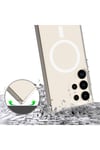 Galaxy S24 Ultra Uyumlu NVTH Magsafe Şarj Özellikli Şeffaf Sert PC NVTH Embos Kılıf-Renksiz
