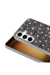 Galaxy S25 Plus Kılıf Parlak Taşlı Tasarım NVTH Pırlanta Kapak - Beyaz