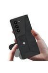 Galaxy Z Fold 6 Kılıf Kamera Korumalı Kadife Tasarımlı NVTH Kıpta Kalemli Fest Kapak-Siyah
