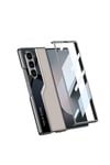 Galaxy Z Fold 6 Kılıf Ultra İnce Kamera Korumalı PC + Deri Arka Yüzey NVTH Kıpta Poligan Kapak-Titan