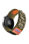 Gear S3 NVTH KRD-112 22mm Orbital Örgülü Halat Tasarımlı Naylon Kumaş Hasır Kordon-Yeşil