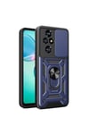 Honor 200 Pro Uyumlu Kılıf Magnetik Standlı Kamera Korumalı NVTH Sürgülü Vega Kapak-Mavi