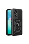 Honor 200 Pro Uyumlu Kılıf Magnetik Standlı Kamera Korumalı NVTH Sürgülü Vega Kapak-Siyah