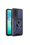 Honor 200 Uyumlu Kılıf Magnetik Standlı Kamera Korumalı NVTH Sürgülü Vega Kapak-Mavi