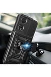 Honor 90 Uyumlu Kılıf Magnetik Standlı Kamera Korumalı NVTH Sürgülü Vega Kapak-Mavi