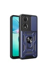 Honor 90 Uyumlu Kılıf Magnetik Standlı Kamera Korumalı NVTH Sürgülü Vega Kapak-Mavi