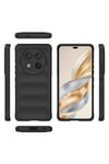 Honor Magic 7 Lite Kılıf Esnek TPU Oyuklu Arka Yüzey Tasarımlı NVTH Etnik Silikon Kapak - Koyu Yeşi