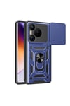 Huawei Pura 70 5G Kılıf Magnetik Standlı Kamera Korumalı NVTH Sürgülü Vega Kapak - Mavi