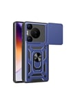 Huawei Pura 70 Pro 5G Kılıf Magnetik Standlı Kamera Korumalı NVTH Sürgülü Vega Kapak - Siyah