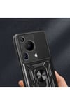 Huawei Pura 70 Ultra Kılıf Magnetik Standlı Kamera Korumalı NVTH Sürgülü Vega Kapak - Mavi