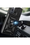 İnfinix Hot 20i Kılıf Magnetik Standlı Kamera Korumalı NVTH Sürgülü Vega Kapak - Mavi