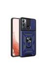 İnfinix Hot 20i Kılıf Magnetik Standlı Kamera Korumalı NVTH Sürgülü Vega Kapak - Mavi