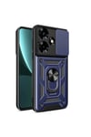İnfinix Hot 30 Kılıf Magnetik Standlı Kamera Korumalı NVTH Sürgülü Vega Kapak - Mavi