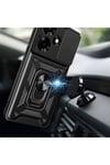 İnfinix Hot 30 Kılıf Magnetik Standlı Kamera Korumalı NVTH Sürgülü Vega Kapak - Mavi