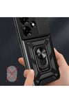 İnfinix Hot 30 Kılıf Magnetik Standlı Kamera Korumalı NVTH Sürgülü Vega Kapak - Mavi