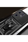 İnfinix Smart 8 Kılıf Magnetik Standlı Kamera Korumalı NVTH Sürgülü Vega Kapak - Mavi