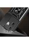 İnfinix Zero 30 4G Kılıf Magnetik Standlı Kamera Korumalı NVTH Sürgülü Vega Kapak - Siyah