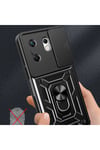 İnfinix Zero 30 4G Kılıf Magnetik Standlı Kamera Korumalı NVTH Sürgülü Vega Kapak - Mavi