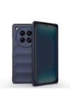 İnfinix Zero 40 5G Kılıf Esnek TPU Oyuklu Arka Yüzey Tasarımlı NVTH Etnik Silikon Kapak - Koyu Yeşil