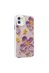 iPhone 11 Kılıf Çiçek Desenli Parlak Taşlı Sert Silikon NVTH Garden Kapak - Colorful