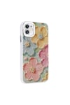 iPhone 11 Kılıf Çiçek Desenli Parlak Taşlı Sert Silikon NVTH Garden Kapak - Colorful