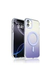 iPhone 11 Kılıf M-safe Şarj Özellikli Transparan Renk Geçişli NVTH Toros Kapak - Gri