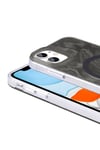 iPhone 11 Kılıf Magsafe Şarj Özellikli Fırça Boya Desenli NVTH Palet Kapak - Gri