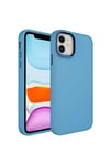 iPhone 11 Kılıf Metal Çerçeve ve Buton Tasarımlı Silikon NVTH Luna Kapak - Baby Blue