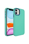 iPhone 11 Kılıf Metal Çerçeve ve Buton Tasarımlı Silikon NVTH Luna Kapak - Baby Blue