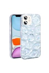 iPhone 11 Kılıf Simli 3D Desenli NVTH Hacar Kapak - Mor-Mavi