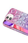 iPhone 11 Kılıf Simli 3D Desenli NVTH Hacar Kapak - Mor-Mavi