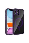 iPhone 11 Kılıf Standlı ve Kamera Lens Hediyeli M-Safe Şarj Özellikli NVTH Etro Kapak - Lacivert