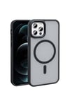 iPhone 11 Pro Max Kılıf Magsafe Şarj Özellikli Mat Arka Yüzey NVTH Sio Kapak-Siyah