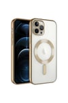 iPhone 11 Pro Max Uyumlu Kamera Korumalı Magsafe Wireless Şarj Özellikli NVTH Demre Kılıf-Gold