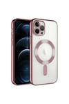 iPhone 11 Pro Uyumlu Kamera Korumalı Magsafe Wireless Şarj Özellikli NVTH Demre Kılıf-Rose Gol