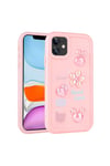 iPhone 11 Uyumlu Kabartma Figürlü Parlak NVTH Toys Silikon Kılıf-Pembe