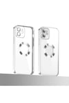 iPhone 11 Uyumlu Kamera Korumalı Logo Gösteren NVTH Omega Kılıf-Gümüş