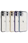iPhone 11 Uyumlu Kamera Korumalı Renkli Çerçeveli Simli NVTH Garage Kılıf-Gümüş