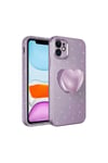 iPhone 11 Uyumlu Kamera Korumalı Simli Pop Soketli Lüks NVTH Koton Soketli Kılıf-Mor