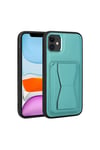 iPhone 11 Uyumlu Kartlıklı Standlı Pu Deri NVTH Memo Kılıf-Mavi