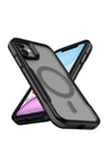 iPhone 11 Uyumlu Magsafe Şarj Özellikli Renkli Kenar Airbag Şeritli NVTH Lamer Kapak-Gri
