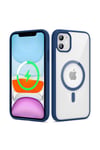 iPhone 11 Uyumlu Magsafe Wireless Şarj Özellikli Silikon NVTH Ege Kılıf-Mavi