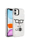 iPhone 11 Uyumlu Mermer Desenli NVTH Marbello Kılıf-Beyaz